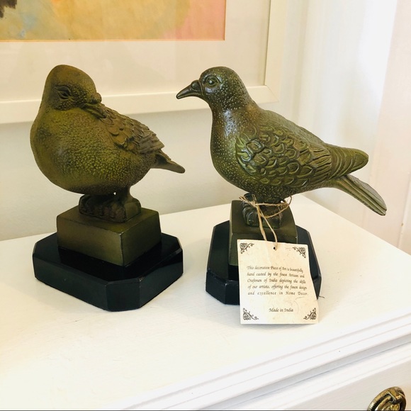 2 vintage handmade heavy (iron?) birds